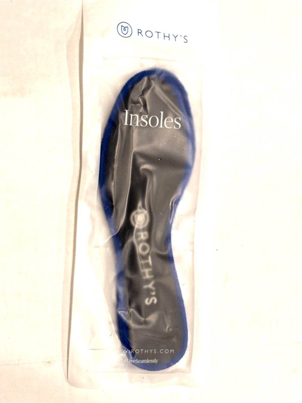 Rothy's Black Insoles with Blue Edge 7.5 NEW